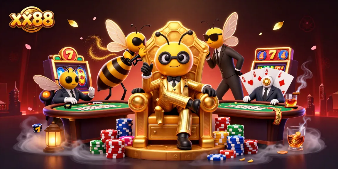 Engage with xx88 through a vibrant scene showcasing the bumblebee mob boss and dynamic gambling elements.