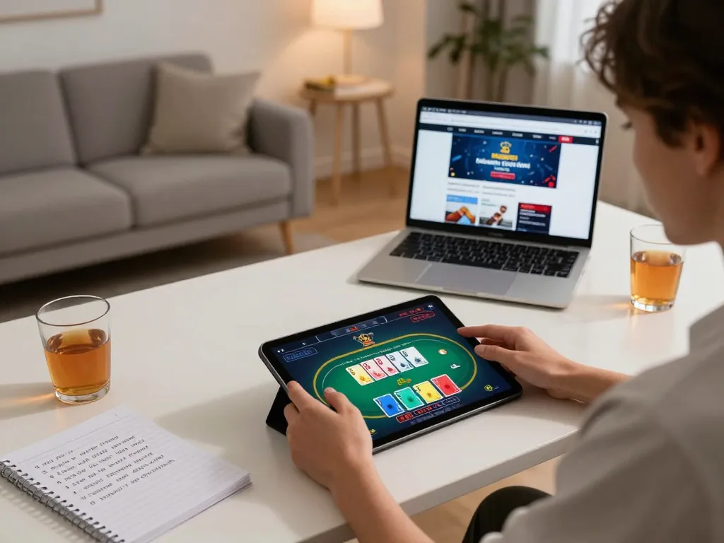 Engaging gameplay at nhà cái F168 online casino setup with poker action on tablet screen